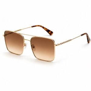 Custom Square Metal Sunglasses with Cast Twisted Temple